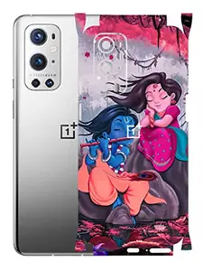 AtOdds - OnePlus 9 Pro Mobile Back Skin Rear Screen Guard Protector Film Wrap with Camera Protector (Coverage - Back+Camera+Sides) (Radha Krishan)