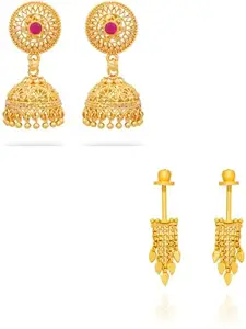 Drashti Collection Traditional Gold Platted Bugadi &Jumkhi Earrings Collection Brass Jhumki Earring ()_BZ_CMB1653,1817