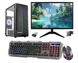 All-in-One Desktop Computer Set, i5 4th Gen, 16 GB RAM, 500 GB SSD, 4GB GPU, 22" HD LED Monitor, RGB Keyboard & Mouse, WiFi, Windows 10, MS Office (16-500-4GB)