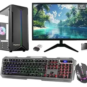 All-in-One Desktop Computer Set, i7 3770, 16 GB RAM, 500 GB SSD, 22" HD LED Monitor, RGB Keyboard & Mouse, WiFi, Windows 10, MS Office (16-500GB)