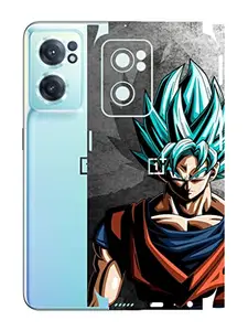 AtOdds - OnePlus Nord CE 2 Mobile Back Skin Rear Screen Guard Protector Film Wrap (Coverage - Back+Camera+Sides) (Goku)