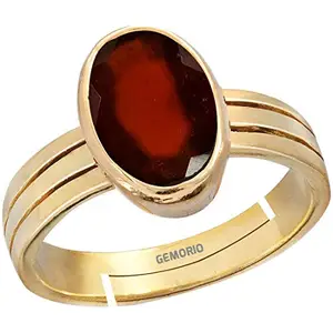 Gemorio Gomed Hessonite 7.5cts or 8.25ratti stone Panchdhatu Adjustable Ring for Women