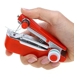 Kiddly Mart Kiddly Mini Manual Stapler Style Hand Sewing Machine Craft, Clothes Stitch Handheld Cordless, Travel Use Convenience Cordless