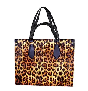 KRYSTAL ATTIRE Synthetic Double Sling Large Women�s Shoulder Handbag Pack of 1 (14.5 x 10.5 x 5.5 Inches) (BROWN LEOPARD)