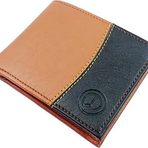TnW Men Tan Artificial Wallet (3 Card Slots) Made in Genuine Leather Credit Card Case with Key Ring and Multiple Card Slots