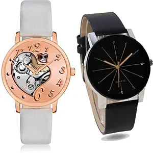 NEUTRON Heart Analog Rose Gold and Black Color Dial Women Watch - GM375-G174 (Pack of 2)