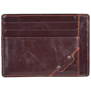 Leatherman Fashion LMN Brown Genuine Leather Card Holder(Unisex)