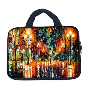 TheSkinMantra Chain Laptop Sleeve Bag Compatible with Laptop/Macbooks/Chrombook/Notebook/Zbook (15.6 Inch (Handle), Colorful Street)