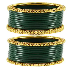 MAYA FASHION Green Plain Acrylic-Brass Bangle Elegant Extra Large Size Bangle | Perfect Fit for Plus Size banglesTrendy and Comfortable Fit for woman and girls | (Sku-ban1647)