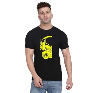 ALLEN BLACK Men's Round Neck T-Shirt,Men's T-Shirt ounge Wear (GRR_ T-Shirt_L_6416_BZR) Black