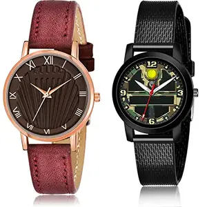 NEUTRON Analogue Analog Brown and Green Color Dial Women Watch - GW49-(34-L-10) (Pack of 2)