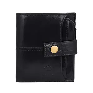 BBELLE CO Vertical Dual Zip Wallet with Card Slots, Original Leather Purses for Men, Leather Wallet (Black)