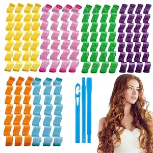 APOEM Heatless Hair Curlers Styling Kit - Spiral Curls and Wave Shape for Long Hair - Magic Rollers With Styling Hooks DIY (Pack of 20)