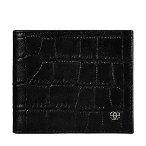 eske Nix - Genuine Leather Mens Bifold Money Clip with RFID Blocking - Holds Cards, Coins and Bills - 10 Card Slots - Handcrafted - Durable - Water Resistant -Black Print