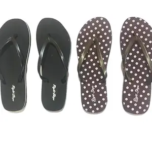 Right Steps ! comfortable ! Relaxed ! bathroom ! super soft ! stylish ! ortho ! indoor ! rubber slippers combo pack for daily use (Black & Brown, numeric_7)