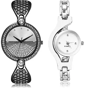 NEUTRON Analogue Analog Silver and White Color Dial Women Watch - GM248-G70 (Pack of 2)