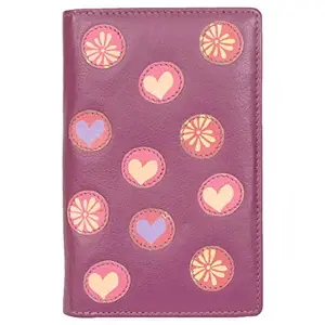 Leatherman Fashion LMN Genuine Leather Purple Women's Wallet 6 Card Slots