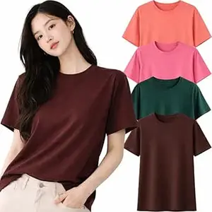 London Hills Tshirt for Woman | T Shirt for Woman Cotton Casual Tops | Tshirts Shirts for Women Round Neck Short Sleeve | Women Tees Everyday Wear Basic T Shirts for Womans