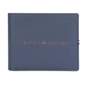 Tommy Hilfiger Brockway Men Leather Slimfold Wallet - Navy, No. of Card Slot : 8
