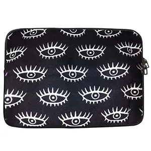TheSkinMantra Chain Laptop Sleeve Bag Compatible with Laptop/Macbooks/Chrombook/Notebook/Zbook (15.6 Inch (Chain), Eyes)