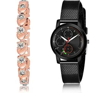 NEUTRON Tread Analog Rose Gold and Black Color Dial Women Watch - GX4-(11-L-10) (Pack of 2)