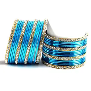 Vidhya Kangan Bangle Set for Women (Blue) (ban1405-2.8)