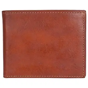Leatherman Fashion LMN Genuine Leather Cognac Brown Men Wallet 3 Card Slots