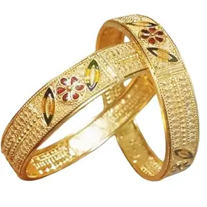 Ambey art present Gold Plated Brass bangles for women