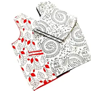 Round Neck Women’s Blouse | Pure Cotton Printed Floral Short Sleeve Top | Comfortable Summer Outfit | Casual Office Daily Look | Lightweight and Soft Touch Fabric (GITA & Madhu, 36)