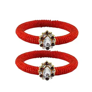 MAYA FASHION Red Stone Brass Bangle With Very Extra Large Size Elegant Extra Large Size Bangle | Perfect Fit for Plus Size banglesTrendy and Comfortable Fit for woman and girls | (Sku-ban2121)