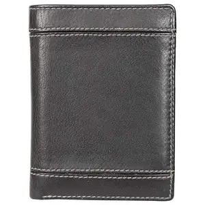 Leatherman Fashion LMN Genuine Leather Unisex Black Wallet (9 Card Slots)