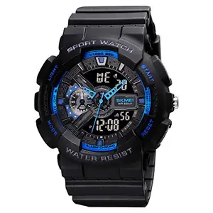 SKMEI Resin Analogue - Digital Men Watch(Blue Dial Blue Colored Strap), Blue Band