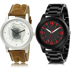 NIKOLA Collegian Analog Brown and Black Color Dial Men Watch - BL46.9-(47-S-20) (Pack of 2)