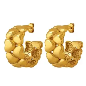 THEAco Twist heart funky gold earring