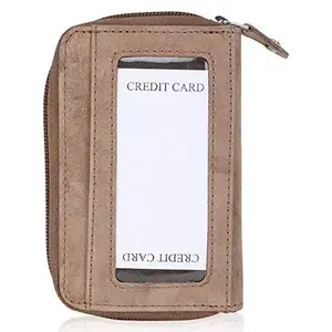 Designer Bugs Unisex Genuine Leather RFID Card Holder-Brown