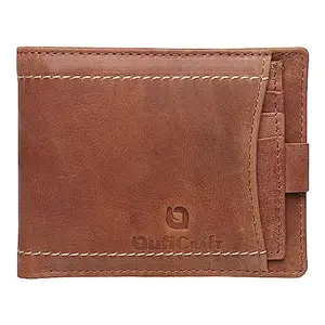 QufiCraft Genuine Leather Two Fold Wallet | Credit/Debit Card/Slim Minimalist | Office ID for Mens and Boys (13 Card Slots) (Tan Brown)