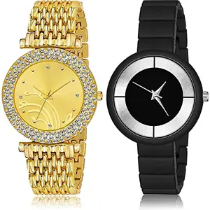 NEUTRON Tread Analog Gold and Black Color Dial Women Watch - G574-G632 (Pack of 2)