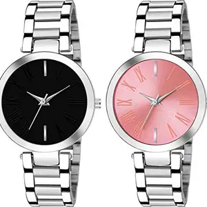 Zeydan Black and Pink dial Beautiful Watch for Girls and Women