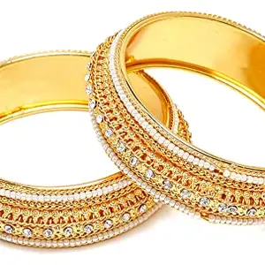 Shining Diva Fashion Latest Gold Plated Set of 2 Stylish Traditional Bangle for Women (11180b_2.4)