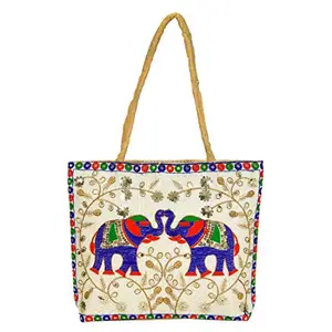 LeeRooy Designer traditional Embroidered Rajasthani Hand Bag/Handmade Work/Rajasthani Traditional Hand PurseSNDEV-RJBG102MULTI-IU87