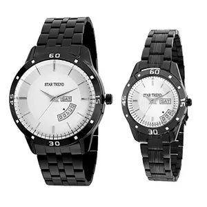 swiss track Analog Chain Strap Watch for Couple (ST-045) Pack of 2 Pc.