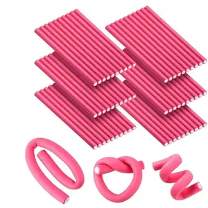 KNAFS COLLECTIONS®Flexible Curling Rods Flexi Rods Hair Curlers Set,Twist Foam Hair Rollers No Heat Hair Curlers Rollers,Steel Pintail, Rat Tail Comb for Short and Long Hair (0.3 X 7 INCH(EXTRA SMALL) 10PCS)