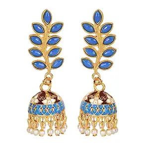 Shining Diva Fashion Latest Stylish Traditional Gold Plated Jhumki Earrings for Women & Girls (13354er)