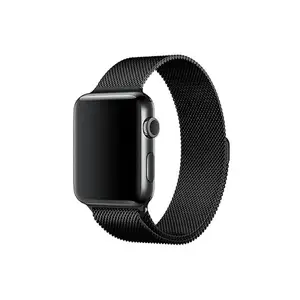 Tech Corner Stainless Steel Milanese Style Strap 42mm/44mm/45mm/49mm for Apple Watch (Black)