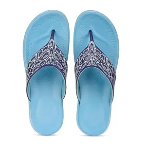 RICKENBAC MS-01 Flip Flops for Women Soft and Comfortable | Flip-Flops, Slippers, Chappals For Ladies and Girls (BLUE, 5)