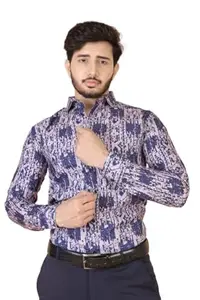 Designer Printed Cotton Shirt –Modern Fit-Cotton Printed Shirt_A129_XL Multicolour