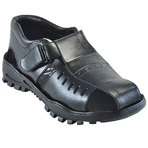 Ajanta Men's Black Outdoor Sandals - 5 UK (39 EU) (GB0487)