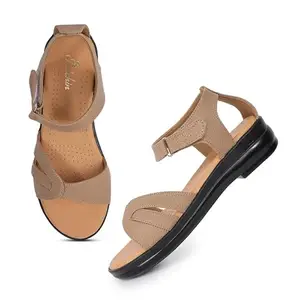 Padchin Women Smart Casual Flatform Double Strap Chiku Heel Sandal