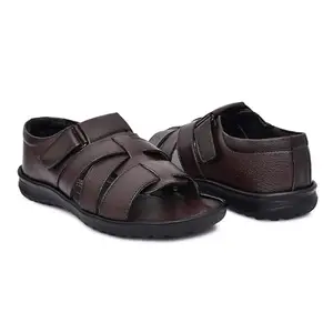 STROLL EXCLUSIVE Men's Leather Slippers Shining Designer Formal Slip On Slippers D no. 2009 Color Brown Size 7