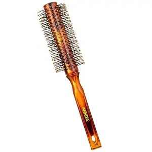 Ankita Round Hair Brush with Nylon Bristle|Brush With Strong and Flexible Bristles|For Grooming, Straightening, Smoothing, Detangling Hair, Ideal for Men & Women (B73 Shell)